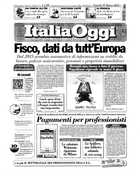 Italia oggi : quotidiano di economia finanza e politica